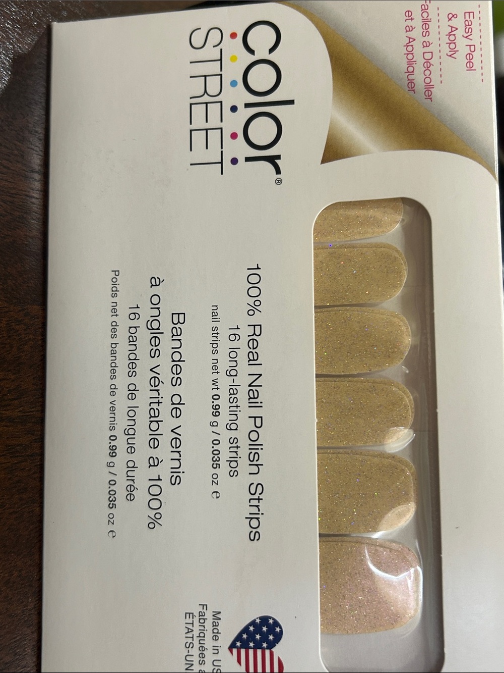Color Street Pop The Bubbly Nail Strips - Shimmering Champagne